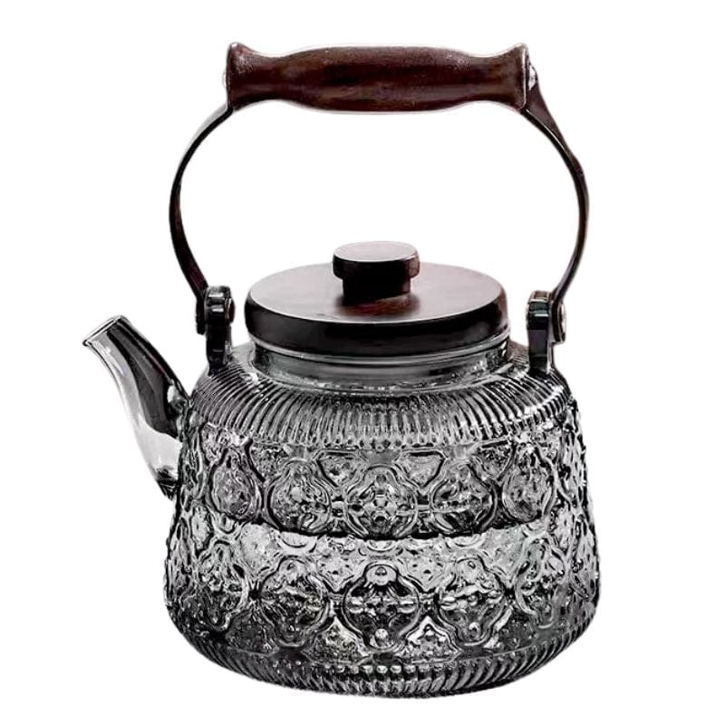 Bouilloire Théière 2 en 1 en Verre Borosilicate 1L 1000 ml / Verre Fumé