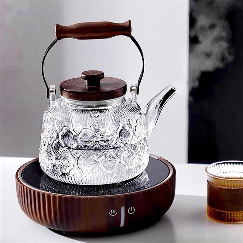 Bouilloire Théière 2 en 1 en Verre Borosilicate 1L