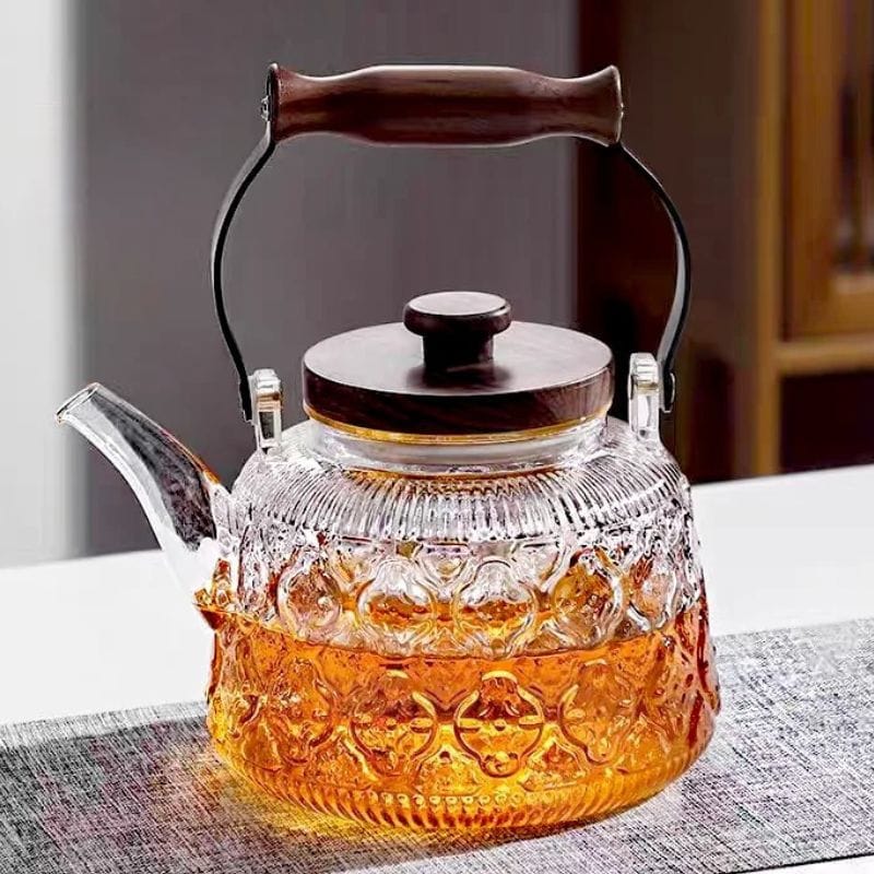 Bouilloire Théière 2 en 1 en Verre Borosilicate 1L