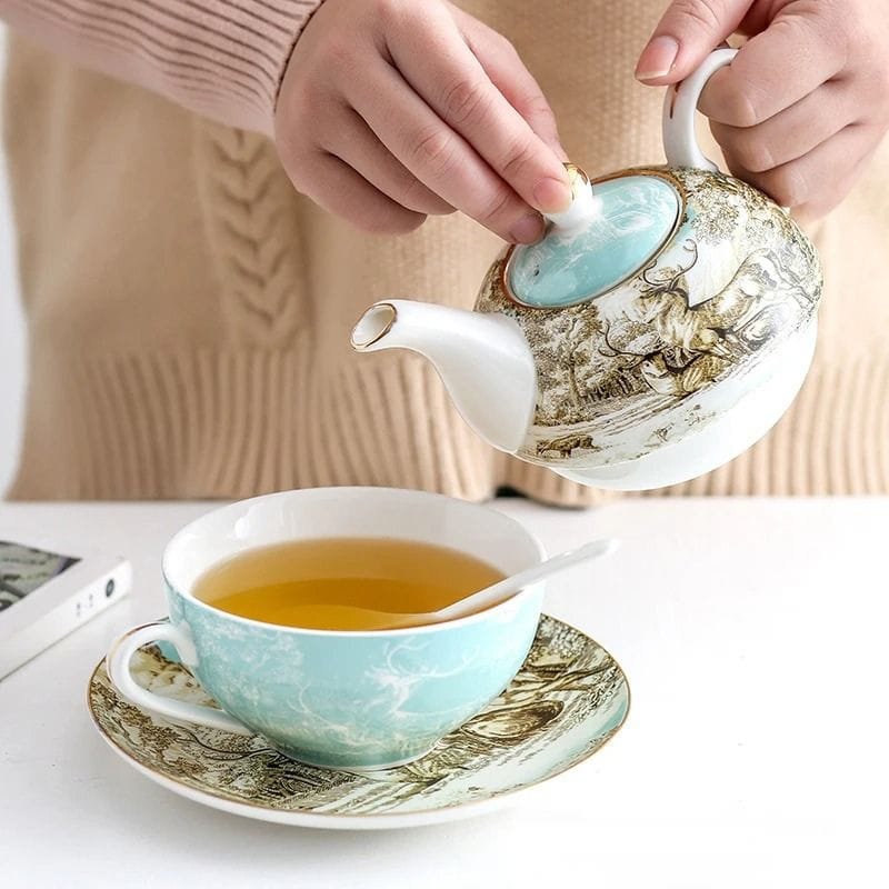 Ensemble Théière et Tasse en Porcelaine 250ML 250 ml