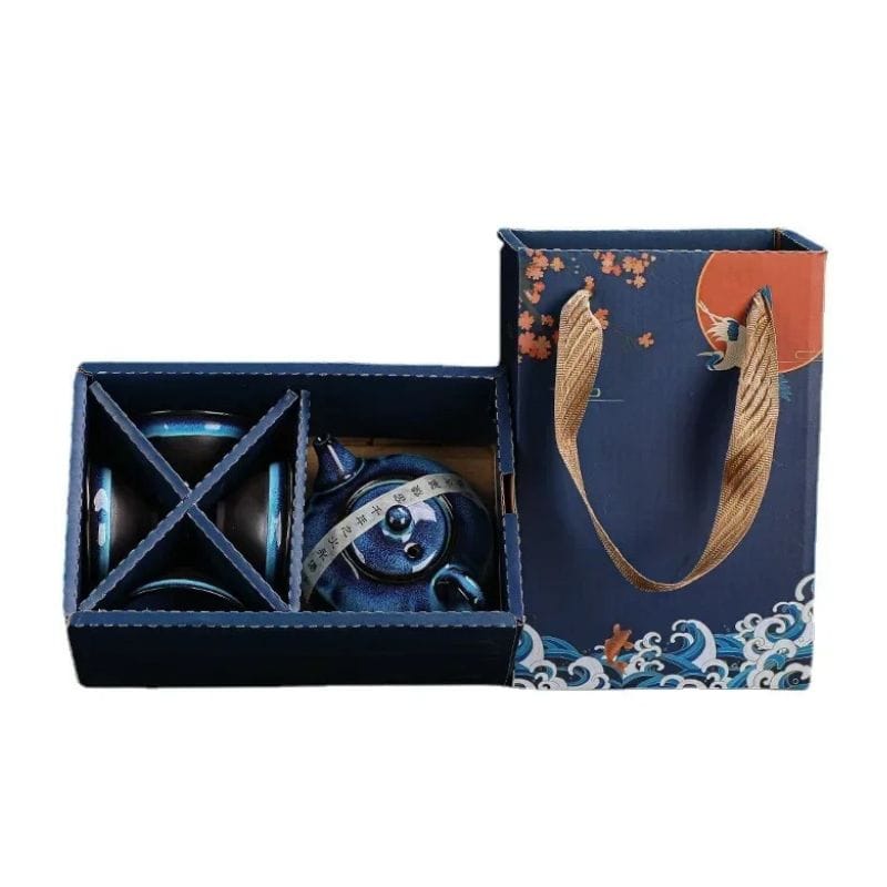 Service à Thé Bleu en Céramique 150ML Service complet – 5 pièces