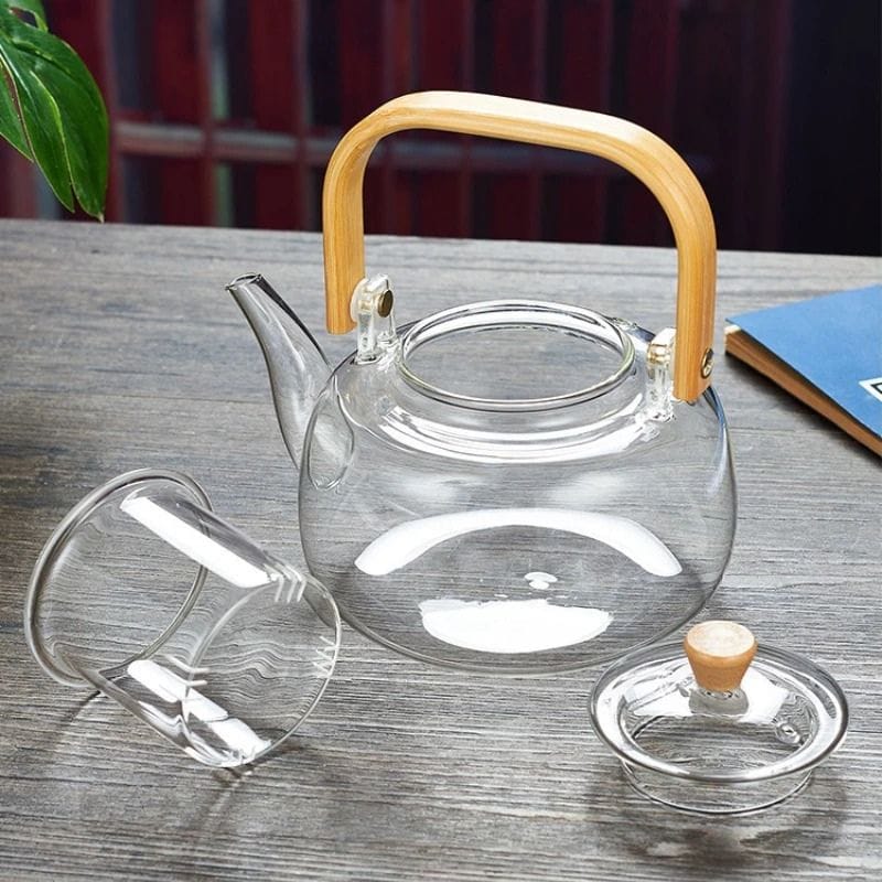 Théière Asiatique en Verre Borosilicate 1L 1000 ml