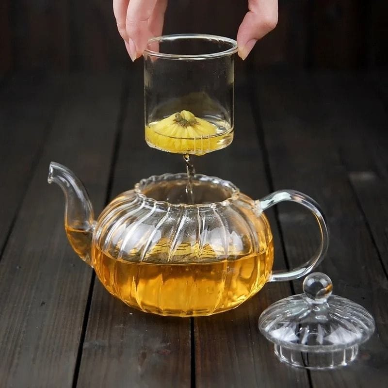 Théière Citrouille en Verre Borosilicate 600ML 600 ml