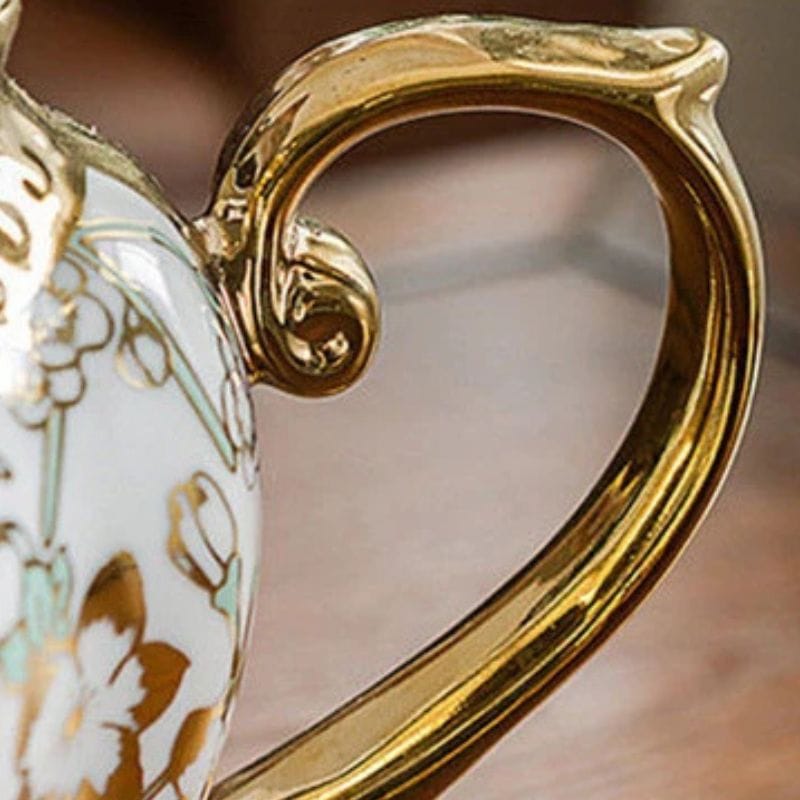 Théière Dorée Fleurie 1L 1000 ml