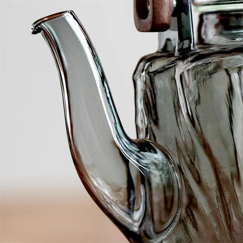 Théière en Bois en Verre Borosilicate 1.3L 1300 ml