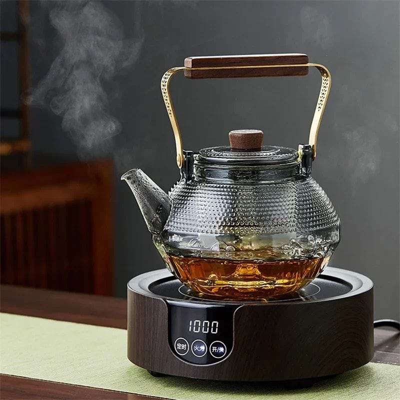 Théière en Verre avec Anse en Bois 1140 ml