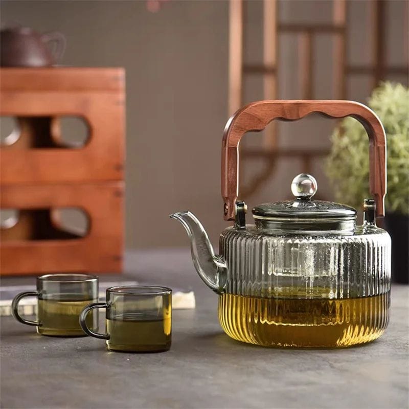Théière Induction en Verre Borosilicate 1.2L