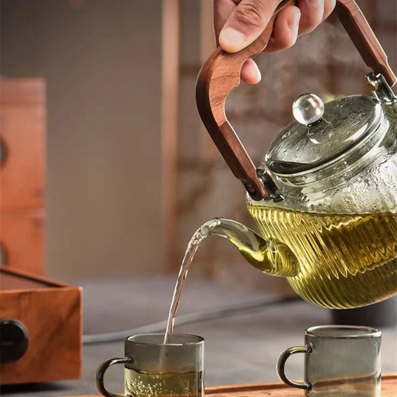 Théière Induction en Verre Borosilicate 1.2L