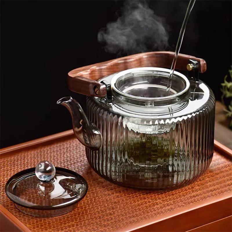 Théière Induction en Verre Borosilicate 1.2L