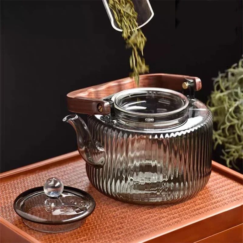 Théière Induction en Verre Borosilicate 1.2L