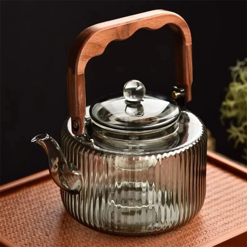 Théière Induction en Verre Borosilicate 1.2L