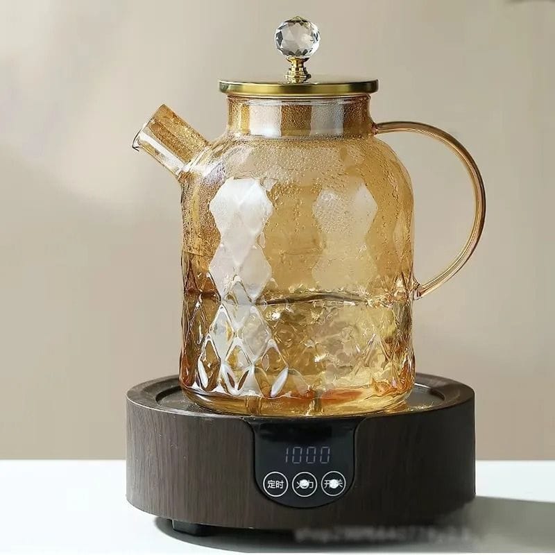 Théière Moderne en Verre Facetté 1L - 1.8L