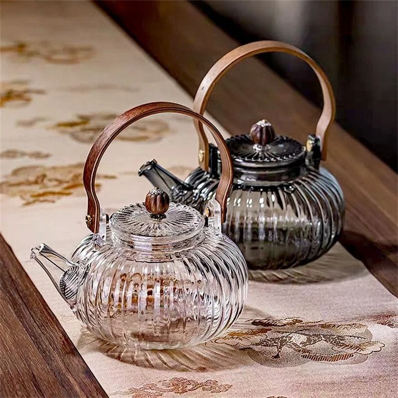 Théière Plaque Induction en Verre Côtelé 850ML