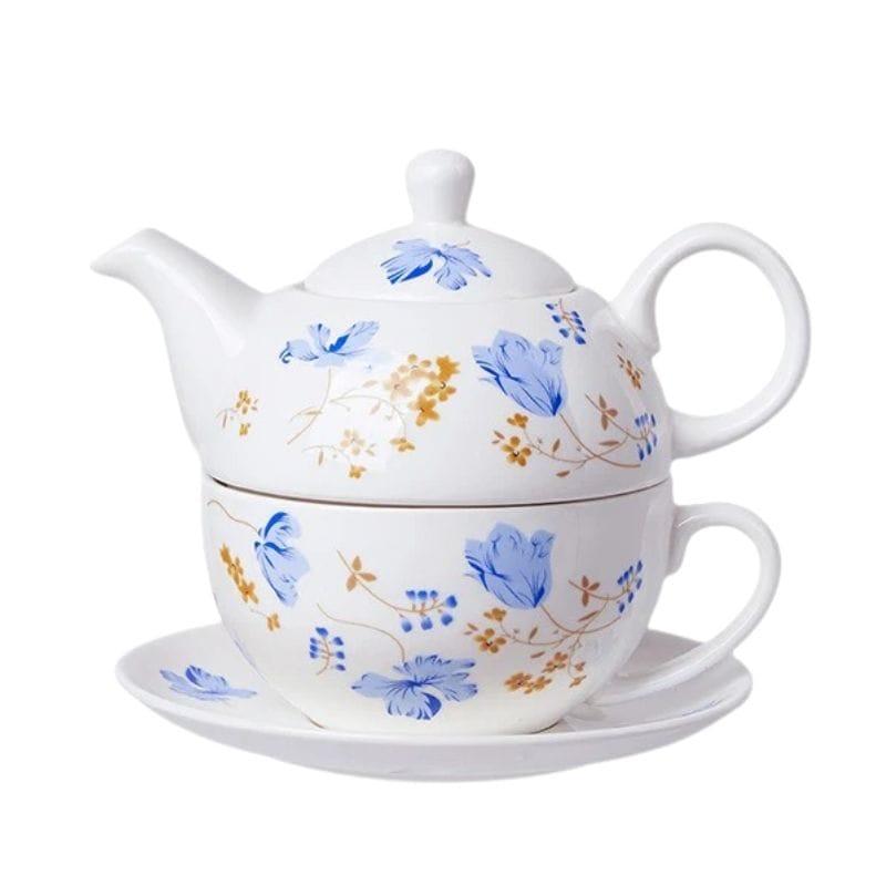Théière Style Anglais Fleurie avec Tasse 480ML 480 ml