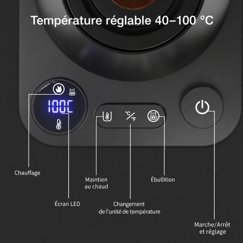 Théière Température Réglable 900ML