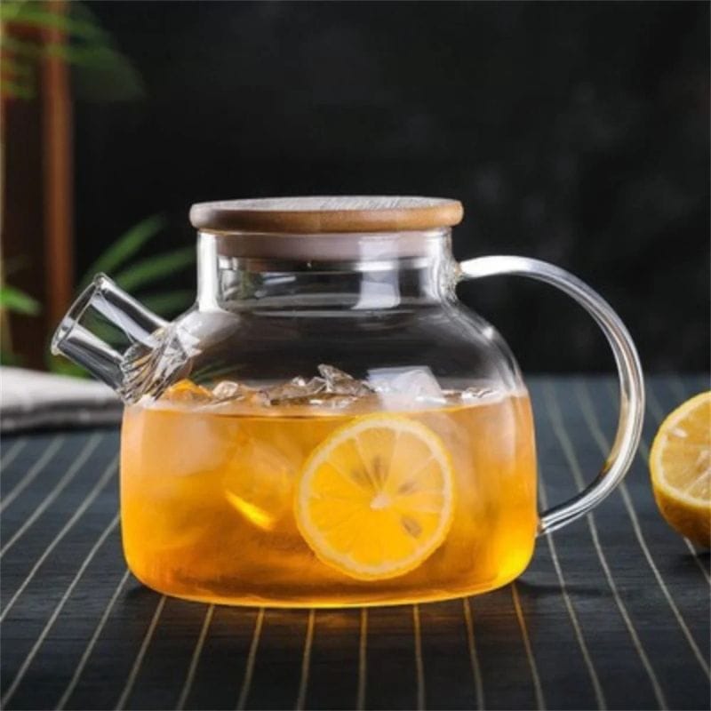 Théière Transparente en Verre Borosilicate 1L - 1.8L