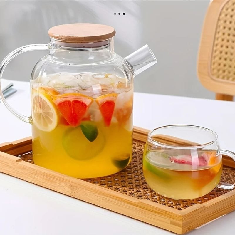 Théière Transparente en Verre Borosilicate 1L - 1.8L