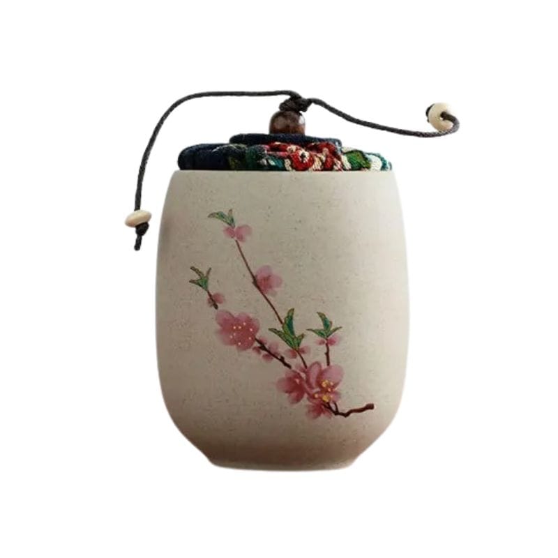 Boîte à Thé Washi en Céramique Fleur de Prunier Printanière