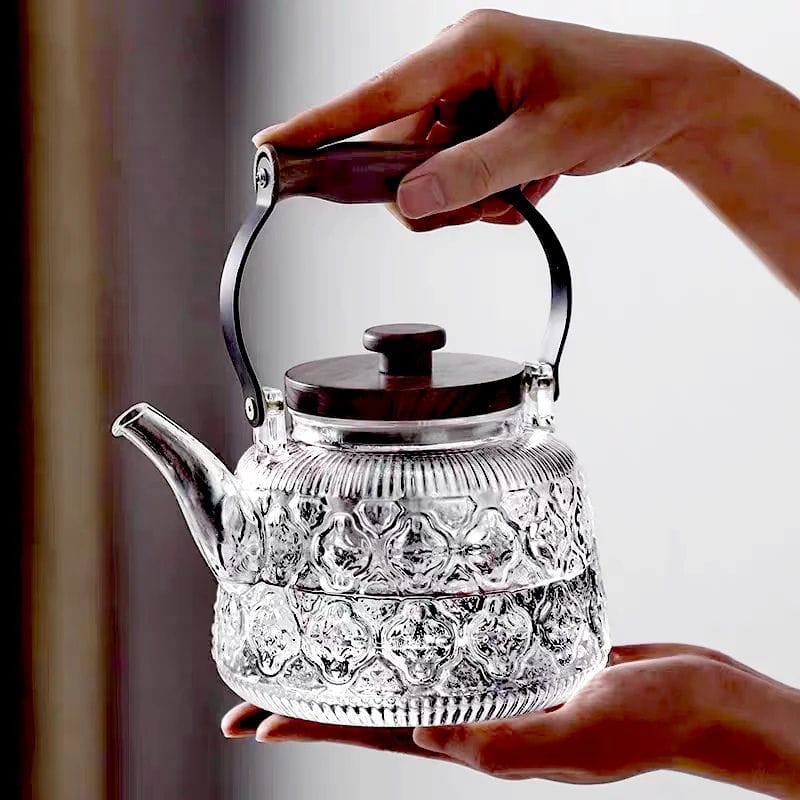Bouilloire Théière 2 en 1 en Verre Borosilicate 1L