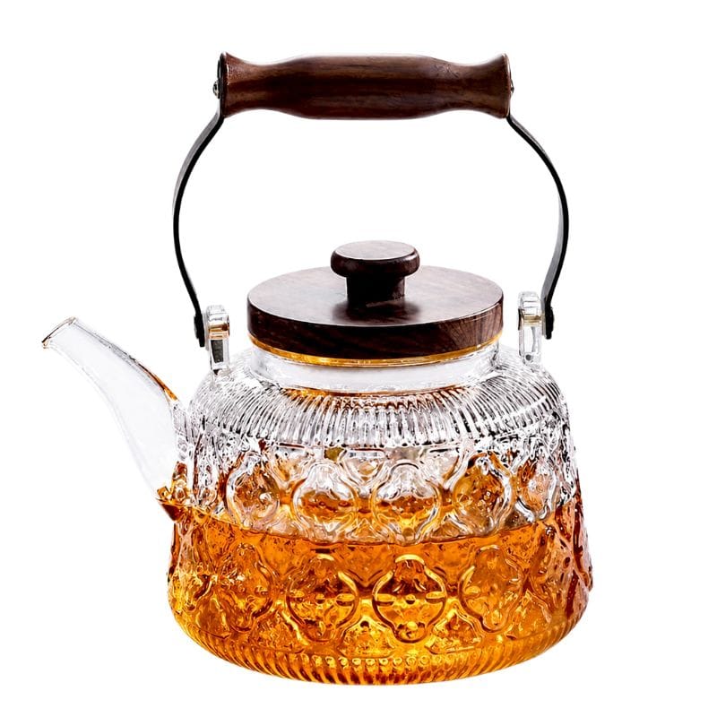 Bouilloire Théière 2 en 1 en Verre Borosilicate 1L