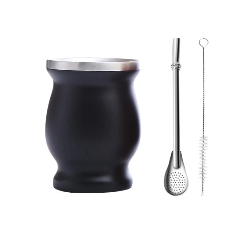 Calebasse Maté Inox Double Paroi 230ML 230 ml / Noir Mat