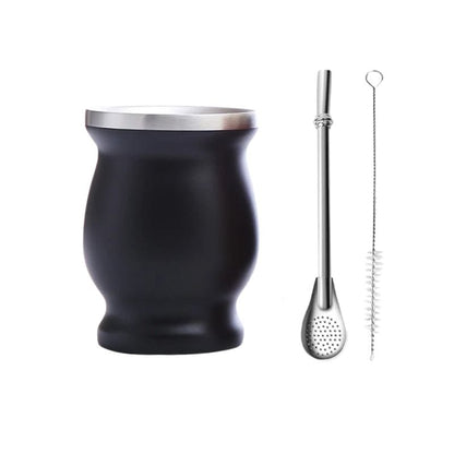 Calebasse Maté Inox Double Paroi 230ML 230 ml / Noir Mat