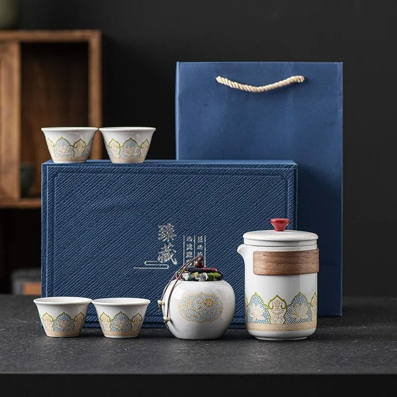 Coffret Service à Thé en Porcelaine 250ML Service complet - 6 pièces / Porcelaine Ivoire