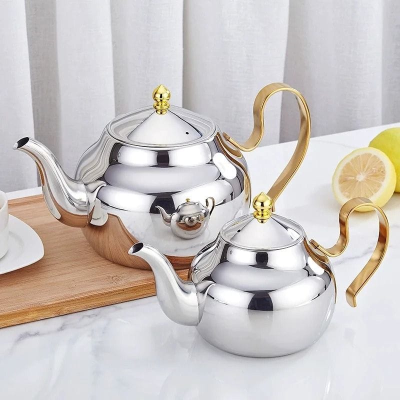 Double Théière Turque en Inox 1L + 2L