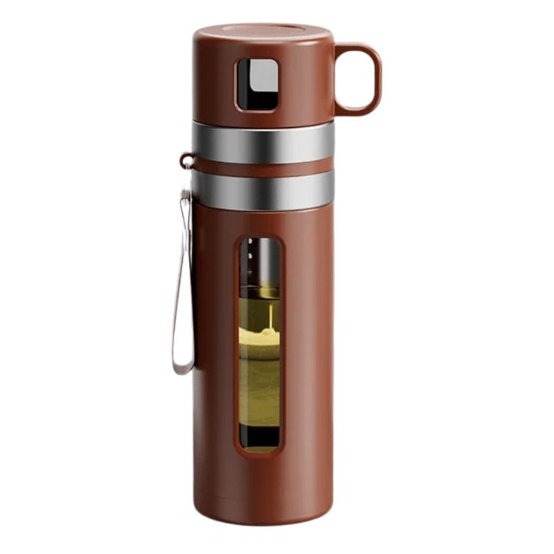 Gourde Infuseur Thé avec Tasse Intégrée 520ML 520 ml / Brun Terre