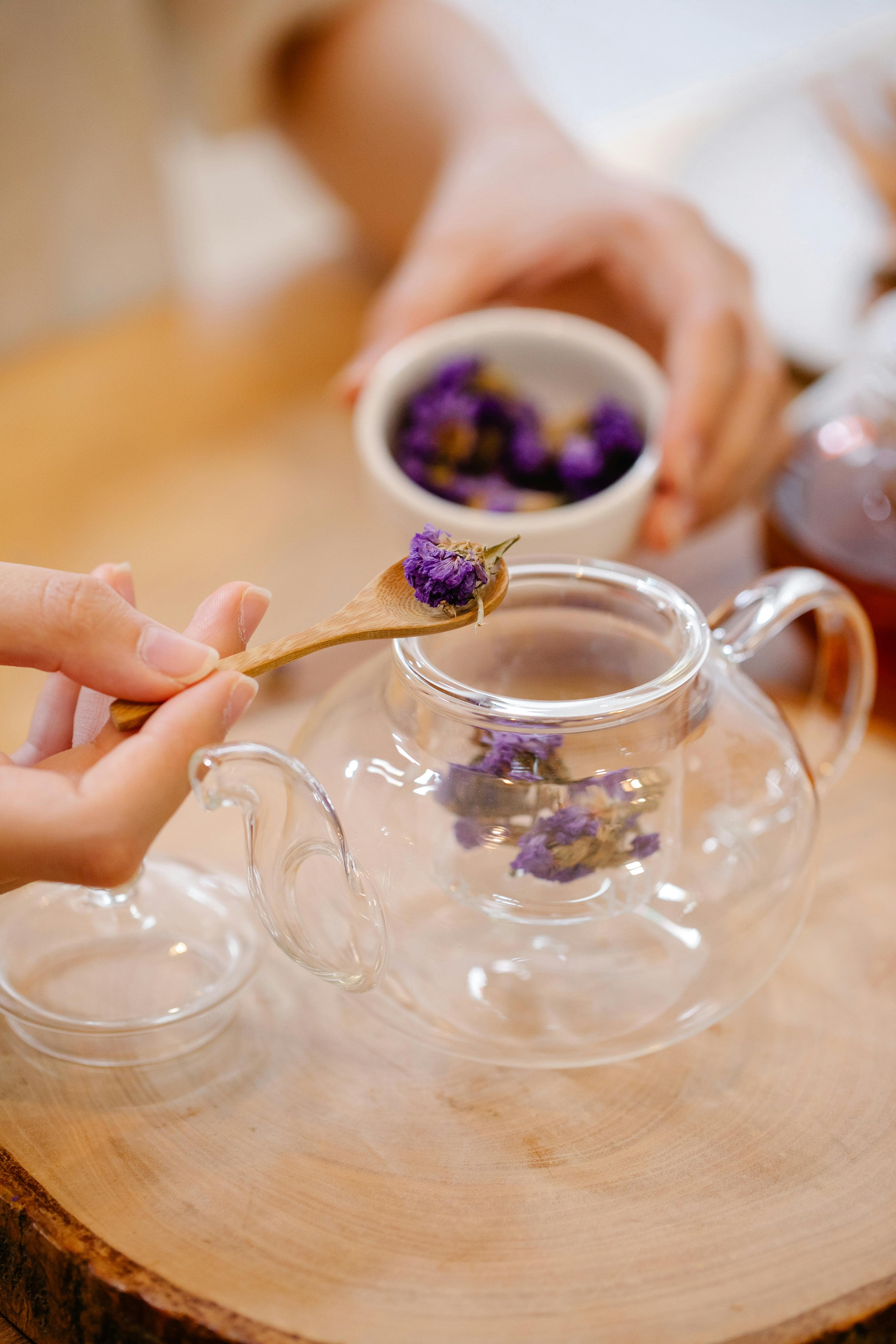 preparation the théière en verre