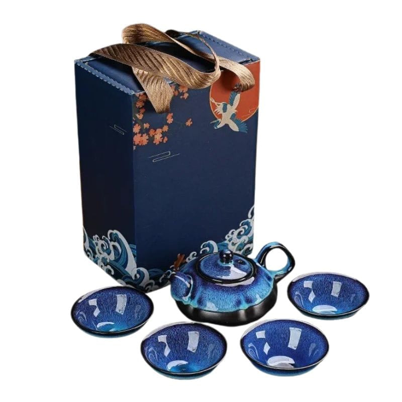 Service à Thé Bleu en Céramique 150ML Service complet – 5 pièces