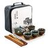 service à thé chinois portable 4 pièces / Blue