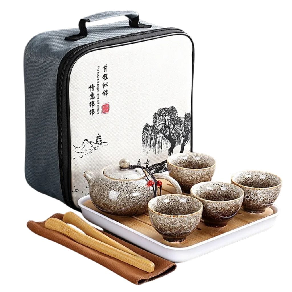 service à thé chinois portable 4 pièces / WHITE