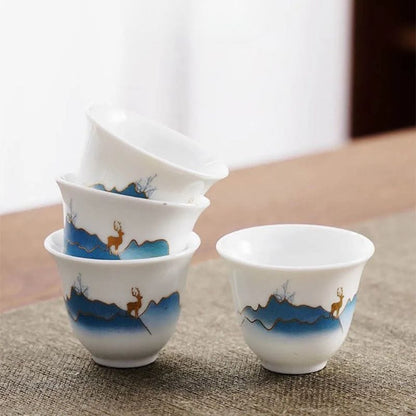 Service à Thé en Porcelaine 130ML Service complet - 8 pièces