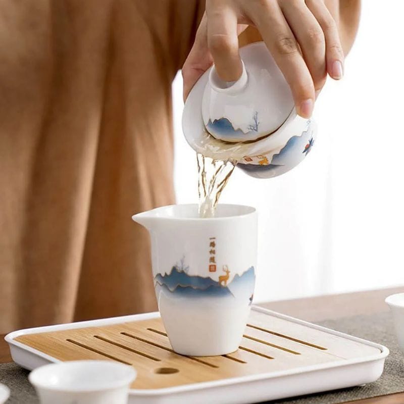 Service à Thé en Porcelaine 130ML Service complet - 8 pièces