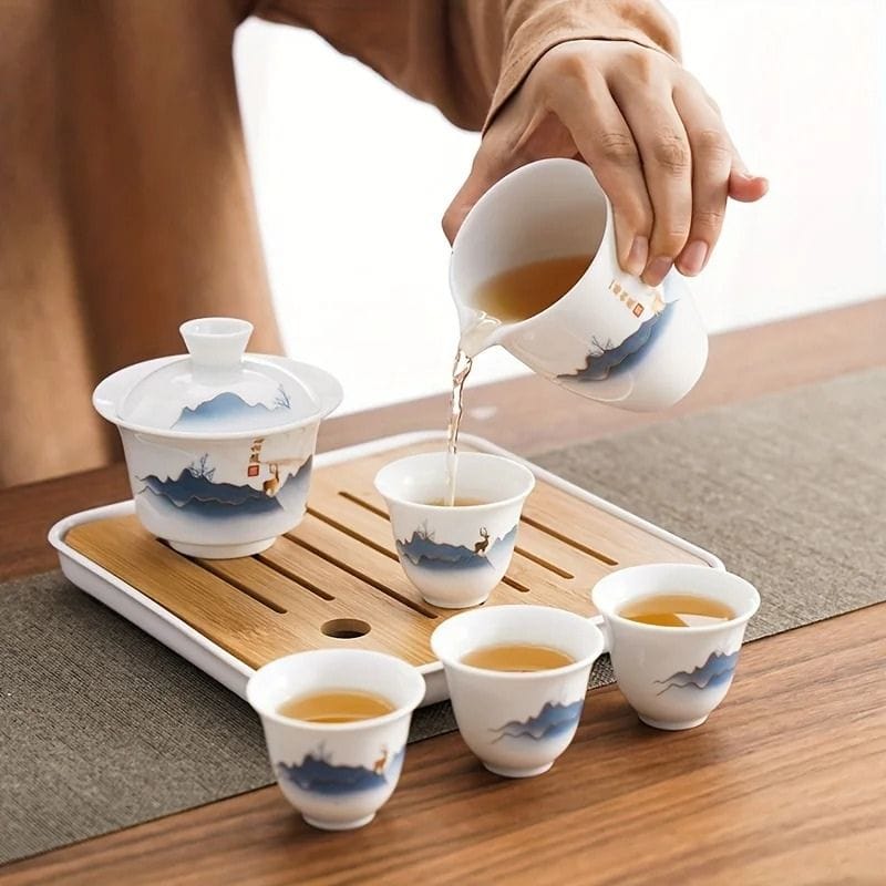 Service à Thé en Porcelaine 130ML Service complet - 8 pièces