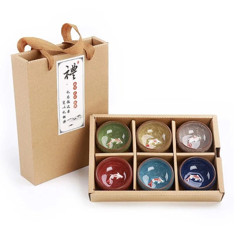 Service Tasse à Thé en Porcelaine Coffret 6 tasses / Harmonie Impériale