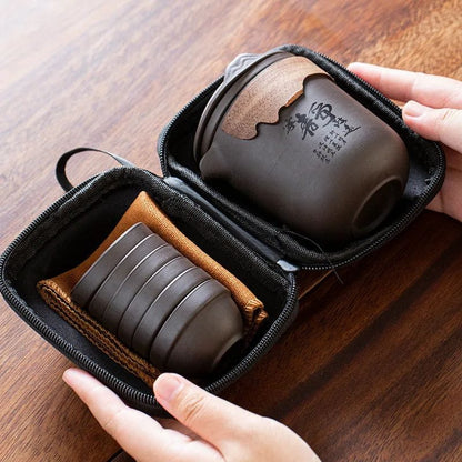 Set de Thé Chinois Nomade en Argile Pourpre