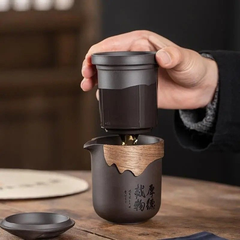 Set de Thé Chinois Nomade en Argile Pourpre