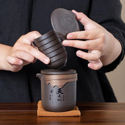 Set de Thé Chinois Nomade en Argile Pourpre
