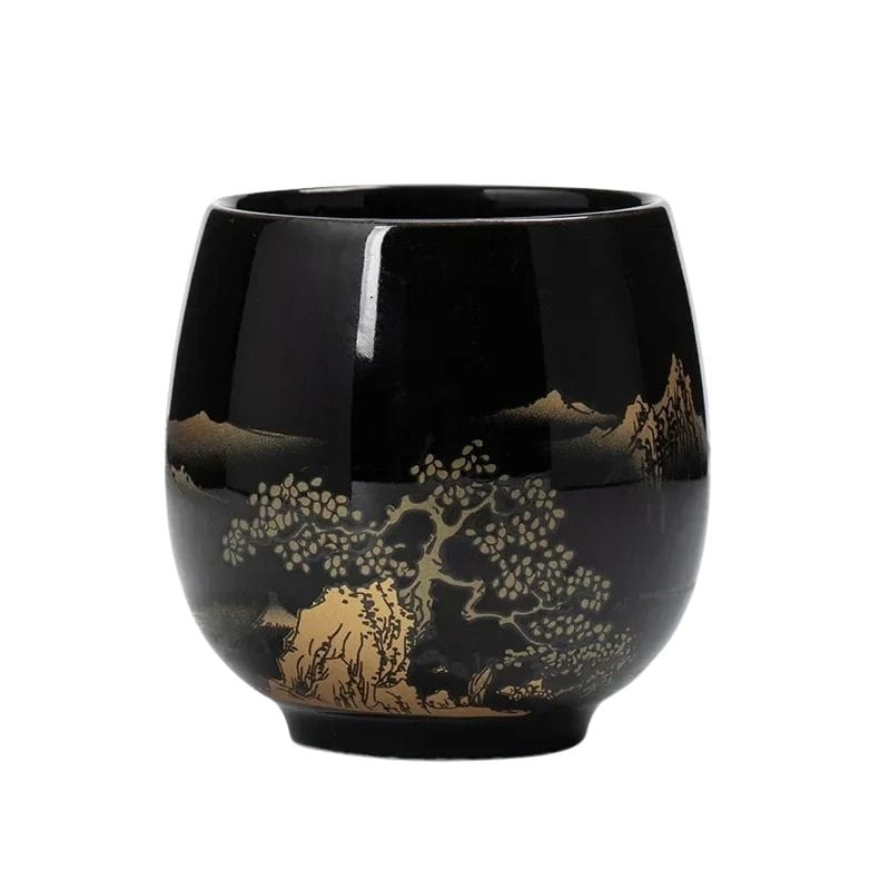 Tasse à Thé Japonaise 180ML 180 ml / Forêt d’Or au Crépuscule