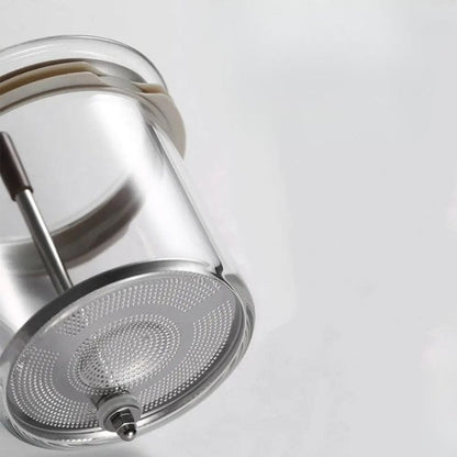Théière à Piston Action en Verre Borosilicate 650ML