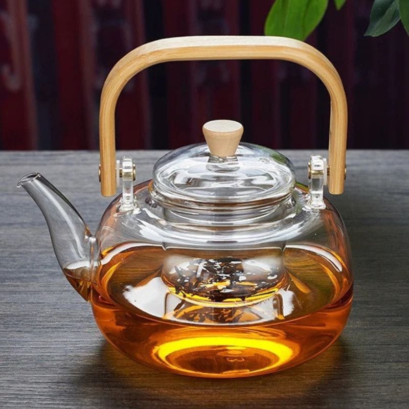 Théière Asiatique en Verre Borosilicate 1L 1000 ml