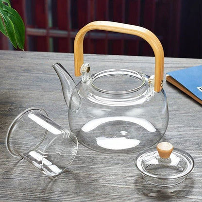 Théière Asiatique en Verre Borosilicate 1L 1000 ml