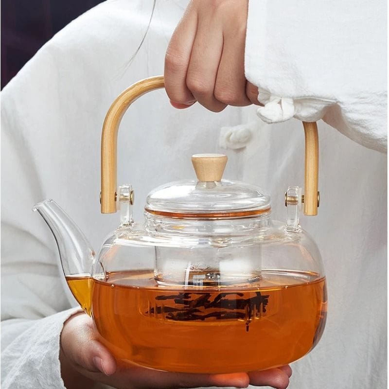 Théière Asiatique en Verre Borosilicate 1L 1000 ml