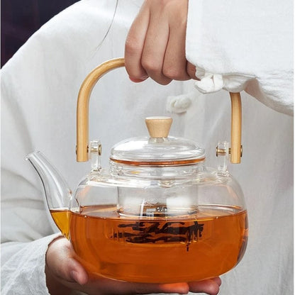 Théière Asiatique en Verre Borosilicate 1L 1000 ml