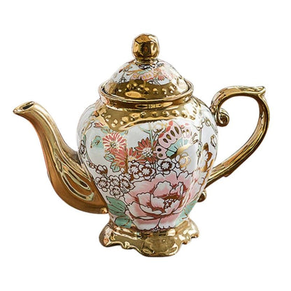 Théière Dorée Fleurie 1L 1000 ml