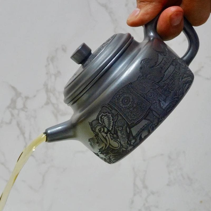 Théière Éléphant en Argile Sculptée 280ML 280 ml