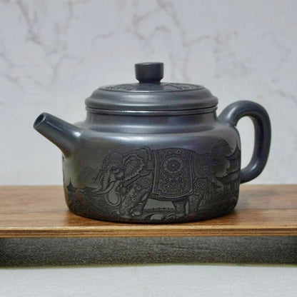 Théière Éléphant en Argile Sculptée 280ML 280 ml