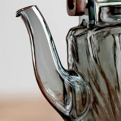Théière en Bois en Verre Borosilicate 1.3L 1300 ml